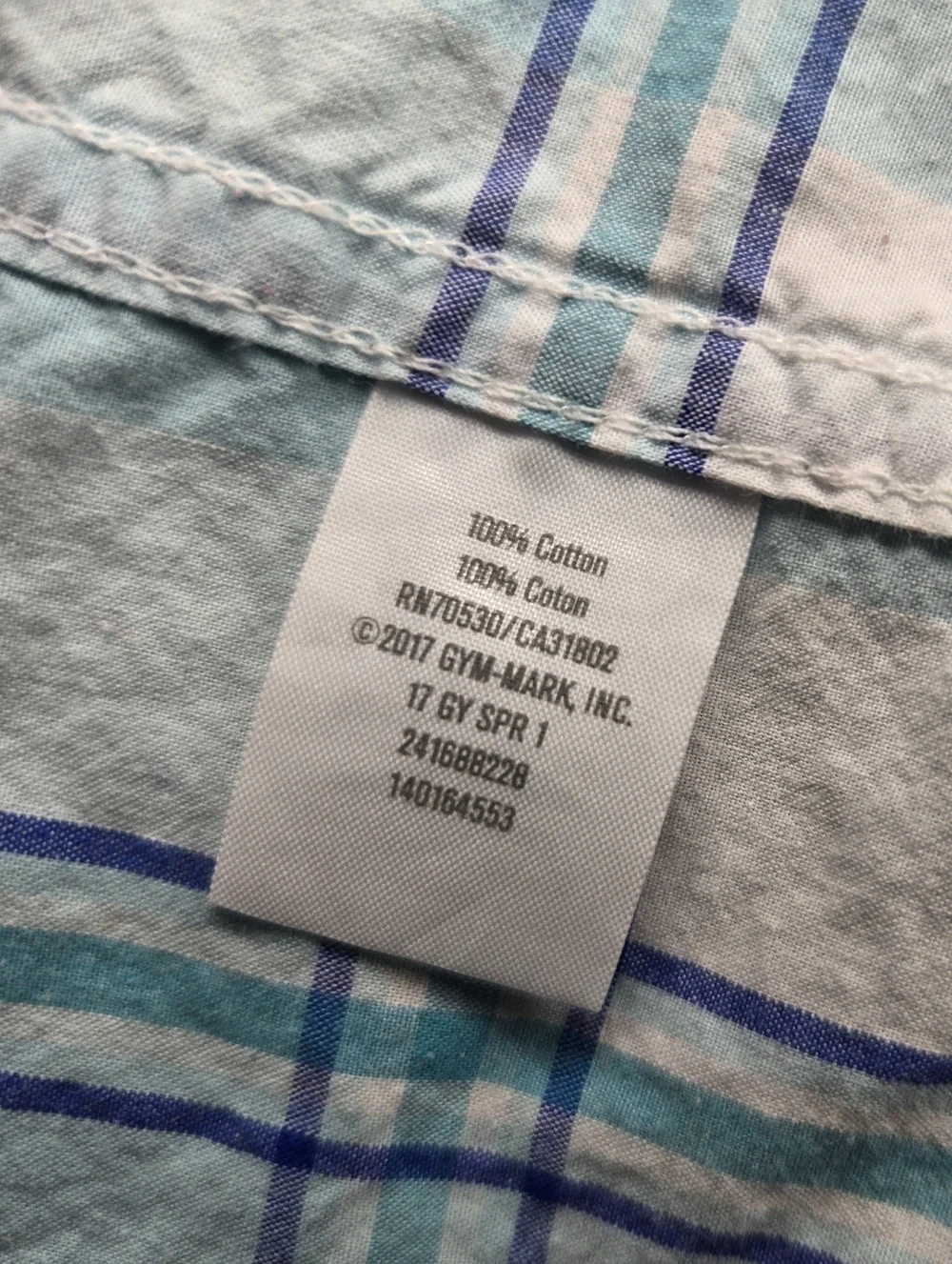 Gymboree Boys Blue and White Plaid Short Sleeve Buttondown Shirt Size Small 5-6